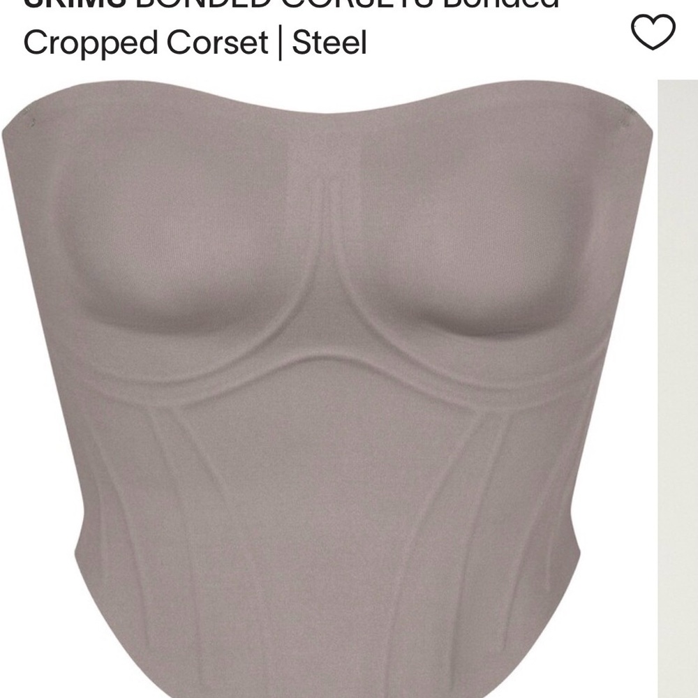 SKIMS RARE Bonded Cropped Corset in Steel 4X